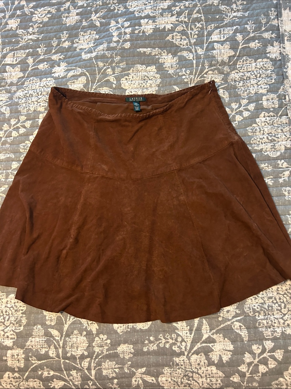 Ralph Lauren 100% Goat Leather Suede Skirt - Picture 4 of 5